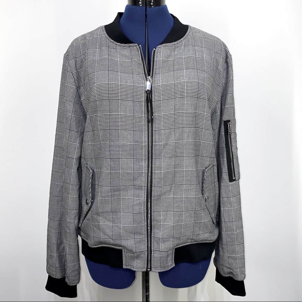 NWT DKNY Plaid Bomber Jacket